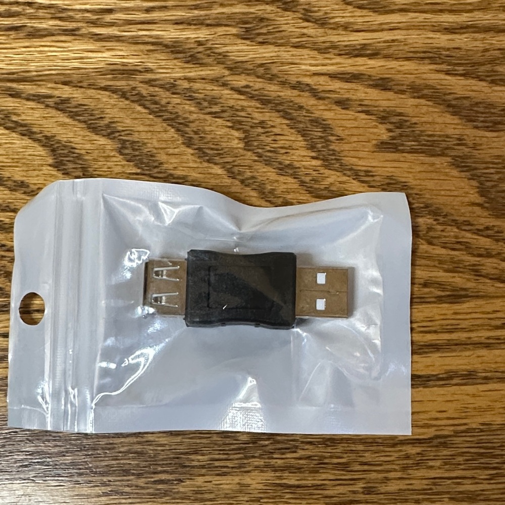 Black USB Male to USB Female Adapter.  Two Included.